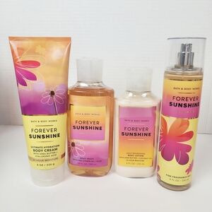 Bath Body Works Forever Sunshine~Body Cream~Body Wash~Body Lotion~Mist~Set of 4